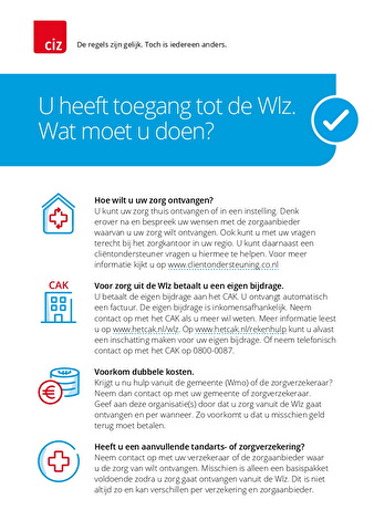 Flyer toegang tot de wlz